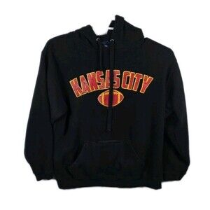 Vintage J-America Size Large Black Kansas‎ City Chiefs Hoodie